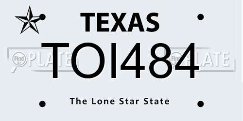 TOI484 Texas License Plate