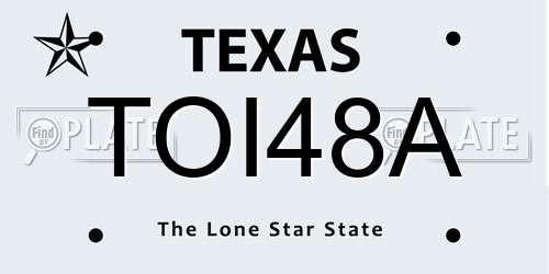 TOI48A Texas License Plate