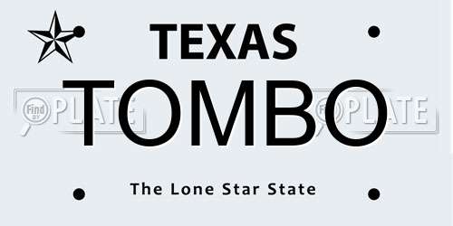 TOMBO Texas License Plate