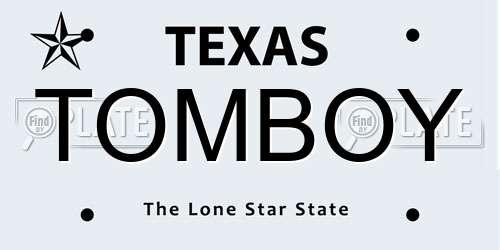 TOMBOY Texas License Plate