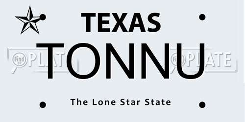 TONNU Texas License Plate