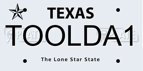 TOOLDA1 Texas License Plate