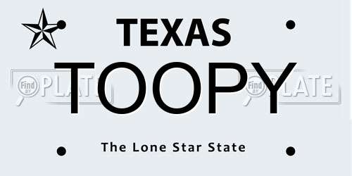 TOOPY Texas License Plate