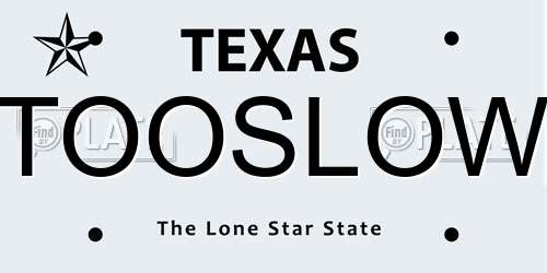 TOOSLOW Texas License Plate