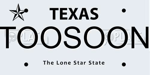TOOSOON Texas License Plate