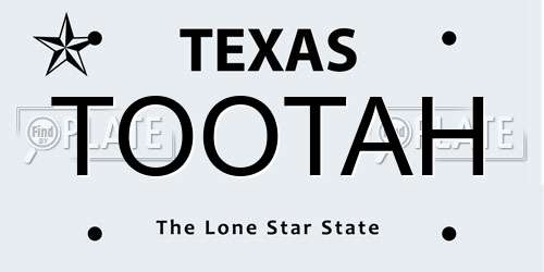 TOOTAH Texas License Plate