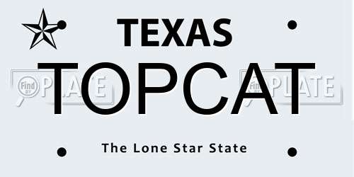 TOPCAT Texas License Plate