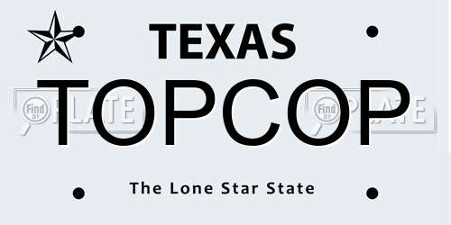 TOPCOP Texas License Plate