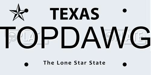TOPDAWG Texas License Plate