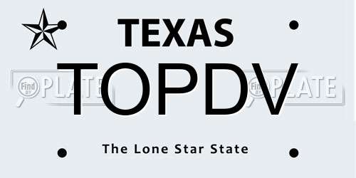 TOPDV Texas License Plate