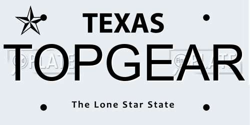 TOPGEAR Texas License Plate