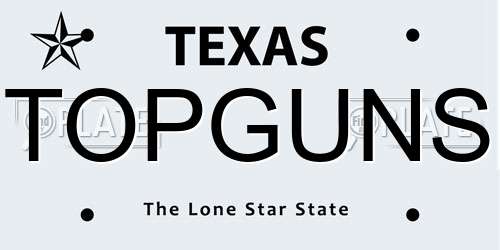 TOPGUNS Texas License Plate
