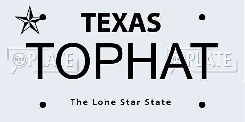 TOPHAT Texas License Plate