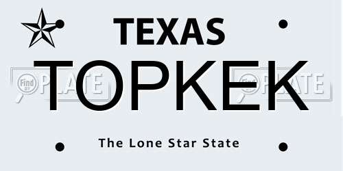 TOPKEK Texas License Plate