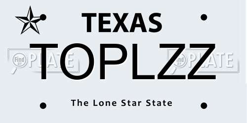 TOPLZZ Texas License Plate