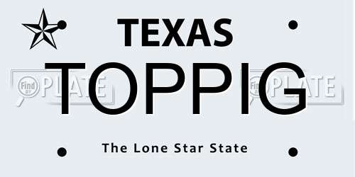 TOPPIG Texas License Plate