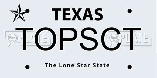 TOPSCT Texas License Plate