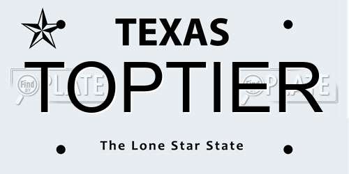TOPTIER Texas License Plate