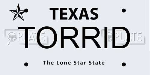 TORRID Texas License Plate