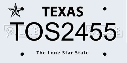 TOS2455 Texas License Plate