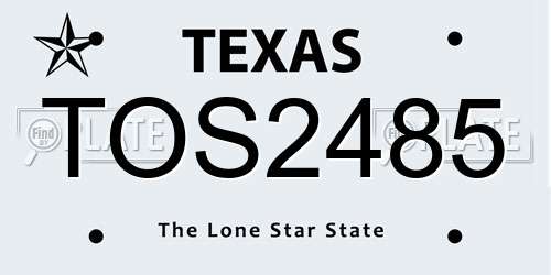TOS2485 Texas License Plate