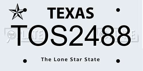 TOS2488 Texas License Plate