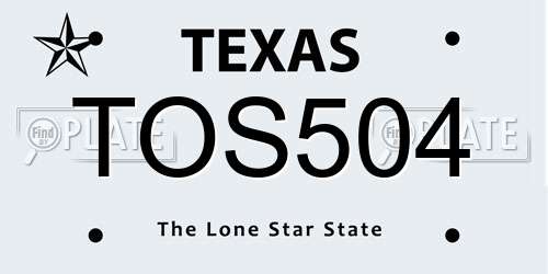 TOS504 Texas License Plate