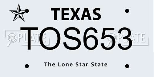 TOS653 Texas License Plate