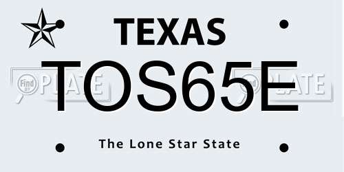 TOS65E Texas License Plate