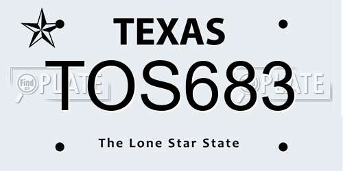 TOS683 Texas License Plate
