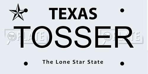 TOSSER Texas License Plate
