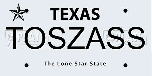 TOSZASS Texas License Plate