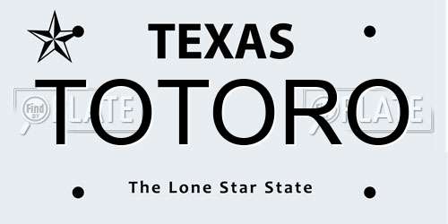 TOTORO Texas License Plate