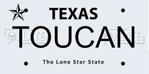 TOUCAN Texas License Plate