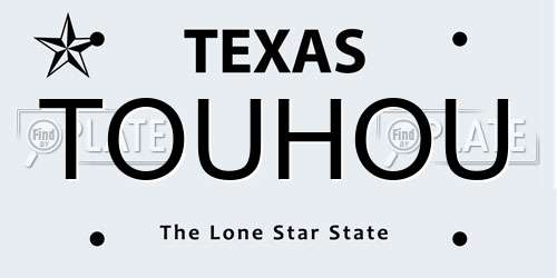 TOUHOU Texas License Plate