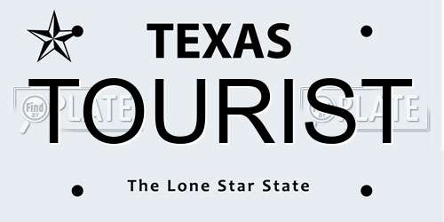 TOURIST Texas License Plate