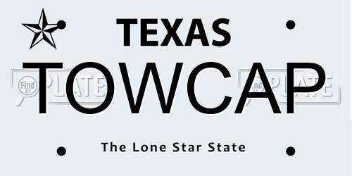 TOWCAP Texas License Plate
