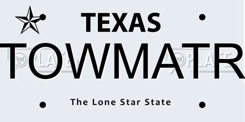 TOWMATR Texas License Plate
