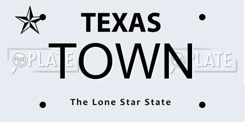 TOWN Texas License Plate