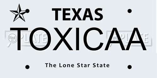 TOXICAA Texas License Plate