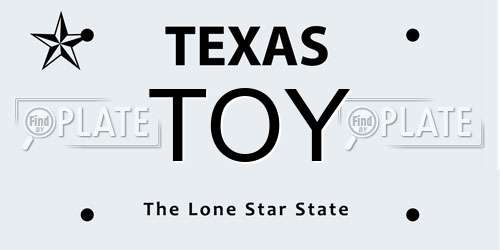 TOY Texas License Plate