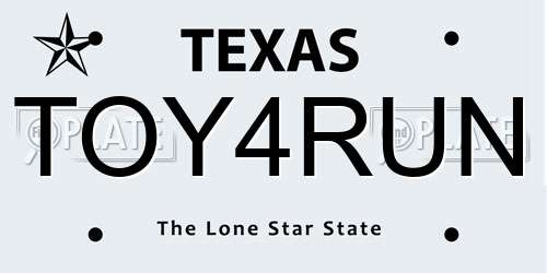 TOY4RUN Texas License Plate