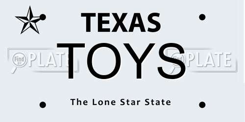 TOYS Texas License Plate