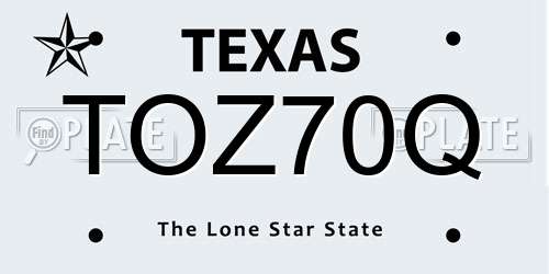 TOZ70Q Texas License Plate