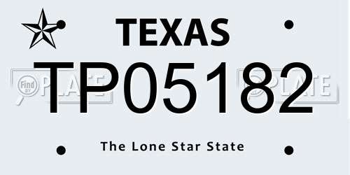 TP05182 Texas License Plate