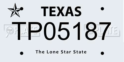 TP05187 Texas License Plate