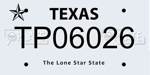TP06026 Texas License Plate