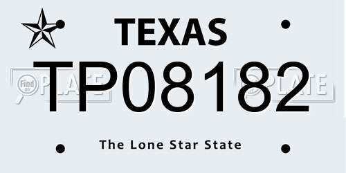 TP08182 Texas License Plate