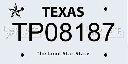 TP08187 Texas License Plate