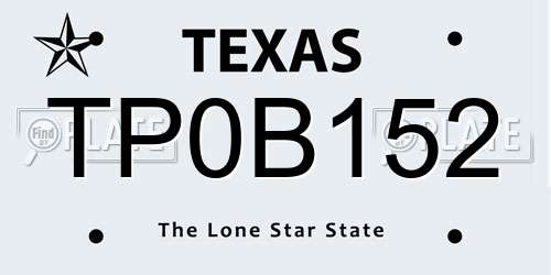 TP0B152 Texas License Plate